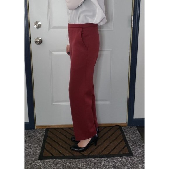 Vintage 70s Burgundy Pleated Trousers - Picture 2 of 6